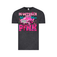 Vintage Black In October We Wear Pink Truck Vintage Tee - texasbilliewilder