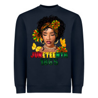 Navy juneteenth 1865 black woman Heavyweight Sweatshirt - FaDigitalArtStudio