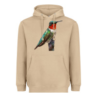 Mushroom Ruby Throated Hummingbird Bird Heavyweight Hoodie - LillyAllenDesigns
