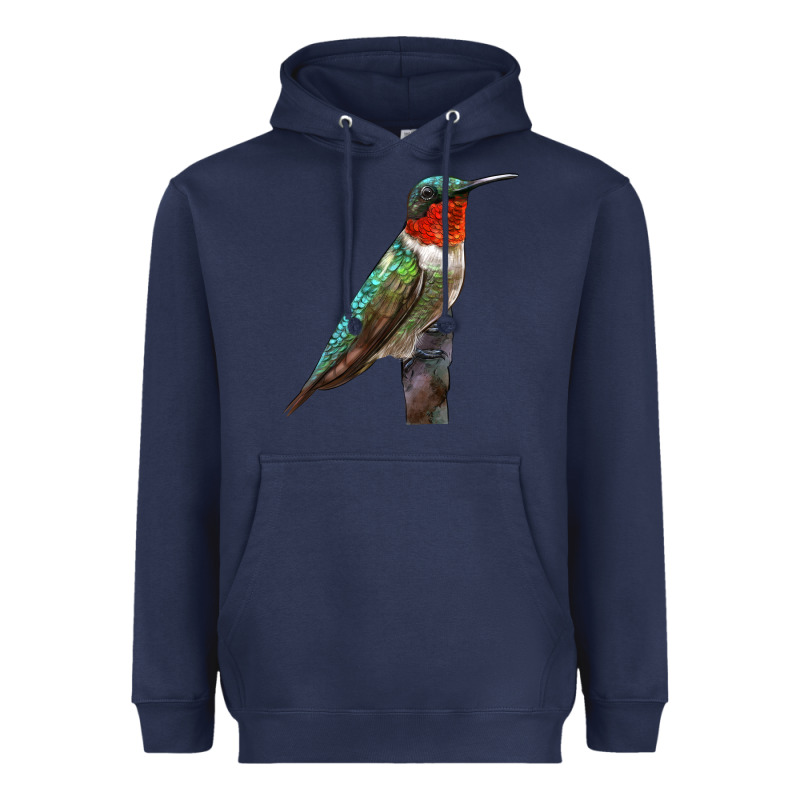 Ruby Throated Hummingbird Bird Heavyweight Hoodie by LillyAllenDesigns | Teevron