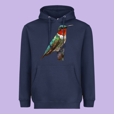 Ruby Throated Hummingbird Bird Heavyweight Hoodie Designed By Lillyallendesigns