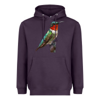 Plum Ruby Throated Hummingbird Bird Heavyweight Hoodie - LillyAllenDesigns
