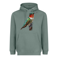 Sage Ruby Throated Hummingbird Bird Heavyweight Hoodie - LillyAllenDesigns