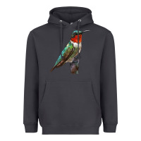 Smoke Ruby Throated Hummingbird Bird Heavyweight Hoodie - LillyAllenDesigns