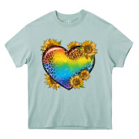Arona Pride Heart And Sunflower Heavy Core Tee - BundleAndBundleShop