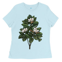 Baby Blue Magnolia Flower Illustrations Ladies Tee - LillyAllenDesigns
