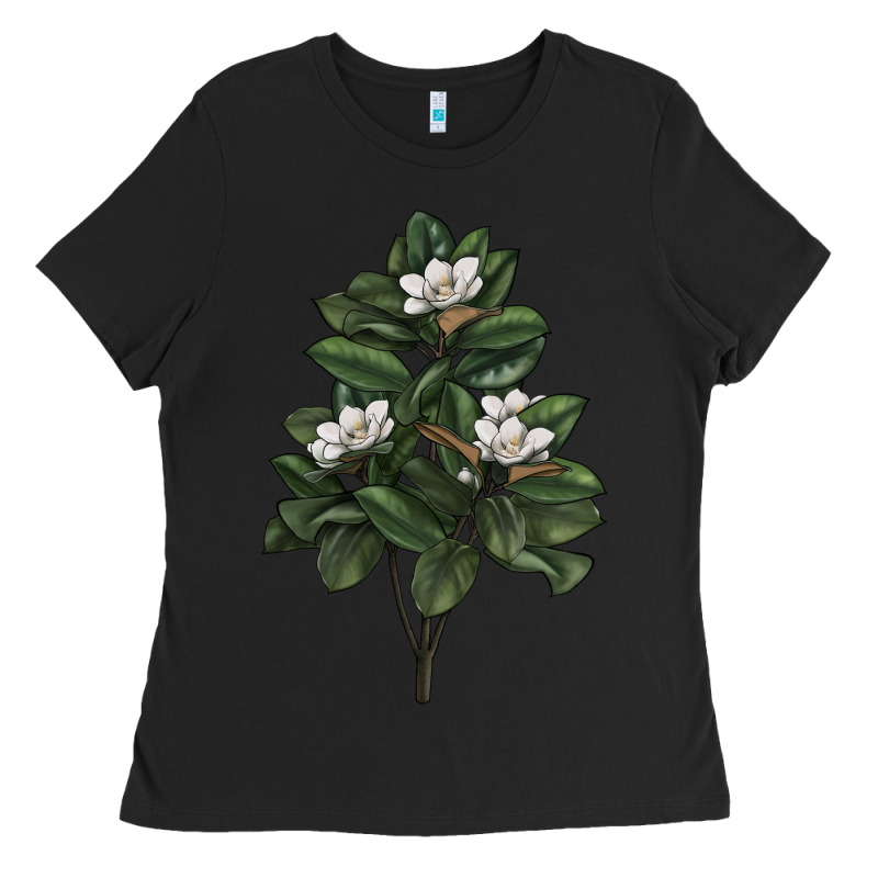 Magnolia Flower Illustrations Ladies Tee by LillyAllenDesigns | Teevron