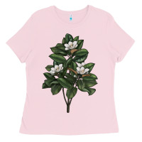 Bubblegum Pink Magnolia Flower Illustrations Ladies Tee - LillyAllenDesigns