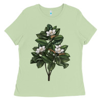 Matcha Magnolia Flower Illustrations Ladies Tee - LillyAllenDesigns