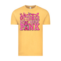 Vintage Mustard In October We Wear Pink with Gnome Vintage Tee - texasbilliewilder