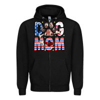 Black American Dog Mom Zipper Hoodie - CowhideDigitalArt