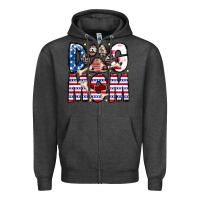 Charcoal Heather American Dog Mom Zipper Hoodie - CowhideDigitalArt