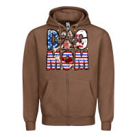 Chestnut American Dog Mom Zipper Hoodie - CowhideDigitalArt