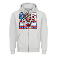 Dove Grey American Dog Mom Zipper Hoodie - CowhideDigitalArt