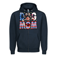 Navy American Dog Mom Zipper Hoodie - CowhideDigitalArt