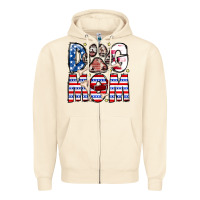 Sandshell American Dog Mom Zipper Hoodie - CowhideDigitalArt