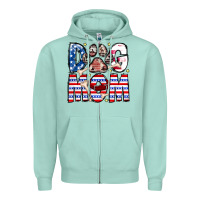 Seafoam American Dog Mom Zipper Hoodie - CowhideDigitalArt