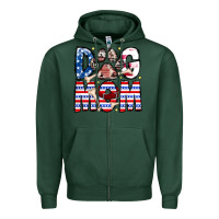 Sports Green American Dog Mom Zipper Hoodie - CowhideDigitalArt