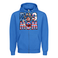 True Royal American Dog Mom Zipper Hoodie - CowhideDigitalArt