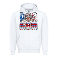 White American Dog Mom Zipper Hoodie - CowhideDigitalArt