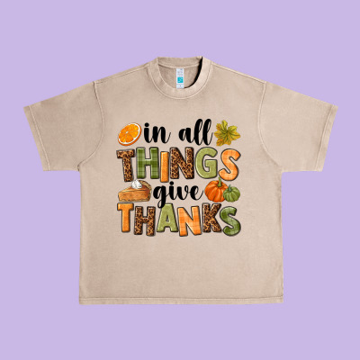 In All Things Give Thanks Urban Heavy Tee Designed By Nancycooperartshop