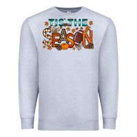Heather Grey tis the season football Premium Sweatshirt - RacoonDesign