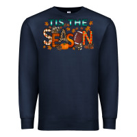 Navy tis the season football Premium Sweatshirt - RacoonDesign