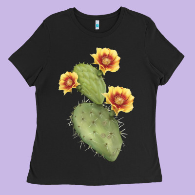 Opuntia Phaeacantha Cactus Ladies Tee Designed By Lillyallendesigns