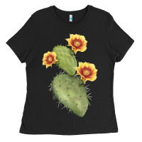 Black Opuntia Phaeacantha Cactus Ladies Tee - LillyAllenDesigns