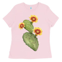 Bubblegum Pink Opuntia Phaeacantha Cactus Ladies Tee - LillyAllenDesigns
