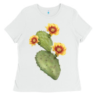 White Opuntia Phaeacantha Cactus Ladies Tee - LillyAllenDesigns
