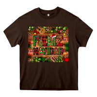 Chocolate Brown feliz navidad Christmas cactus leopard Heavy Core Tee - JahusDesignShop
