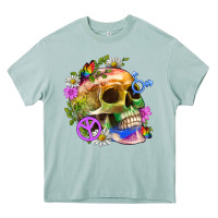 Arona Pride Skull And Transgender Symbol With Peace Heavy Core Tee - BundleAndBundleShop