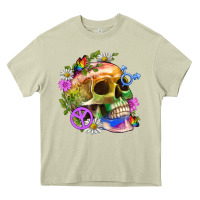 Mossy Pride Skull And Transgender Symbol With Peace Heavy Core Tee - BundleAndBundleShop