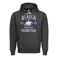 Charcoal Heather Alaska The Last Frontier Zipper Hoodie - lanVoArt