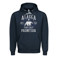Navy Alaska The Last Frontier Zipper Hoodie - lanVoArt
