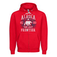 Red Alaska The Last Frontier Zipper Hoodie - lanVoArt