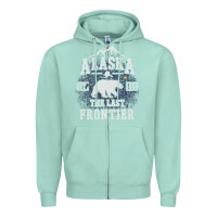Seafoam Alaska The Last Frontier Zipper Hoodie - lanVoArt