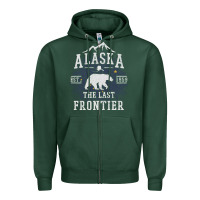 Sports Green Alaska The Last Frontier Zipper Hoodie - lanVoArt