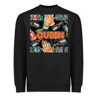 Black nail queen hand and polish with lights and leopard seamless pattern bb Heavyweight Sweatshirt - BundleAndBundleShop
