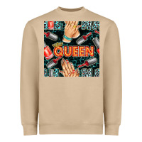 Nail Queen Hand And Polish With Lights And Leopard Seamless Pattern Bb Heavyweight Sweatshirt | Teevron