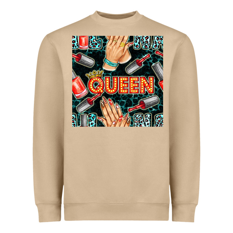 Nail Queen Hand And Polish With Lights And Leopard Seamless Pattern Bb Heavyweight Sweatshirt by BundleAndBundleShop | Teevron