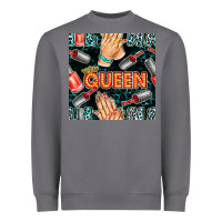 Storm nail queen hand and polish with lights and leopard seamless pattern bb Heavyweight Sweatshirt - BundleAndBundleShop