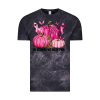 Cloud Black In October We Wear Pink with Pumpkin Vintage Tee - texasbilliewilder