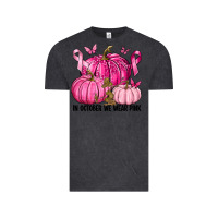 Vintage Black In October We Wear Pink with Pumpkin Vintage Tee - texasbilliewilder