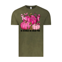 Vintage Olive In October We Wear Pink with Pumpkin Vintage Tee - texasbilliewilder