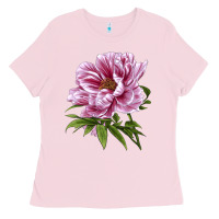 Bubblegum Pink Peony Flower Illustrations Ladies Tee - LillyAllenDesigns