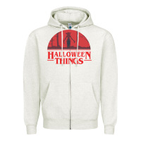 Oatmeal Heather Halloween Things Strange Halloween Zipper Hoodie - lanVoArt