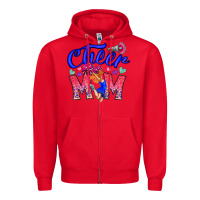 Red Cheer Mom Zipper Hoodie - CowhideDigitalArt