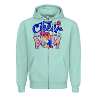 Seafoam Cheer Mom Zipper Hoodie - CowhideDigitalArt